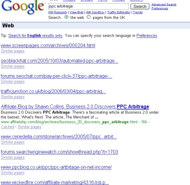 PPC artbitrage