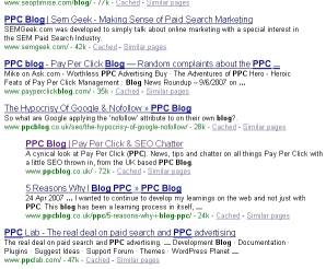 ppc blog serps